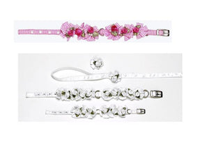 Fancy Elegant Petal Flower with Pearls Dog collars for Weddings and  special Occasions 