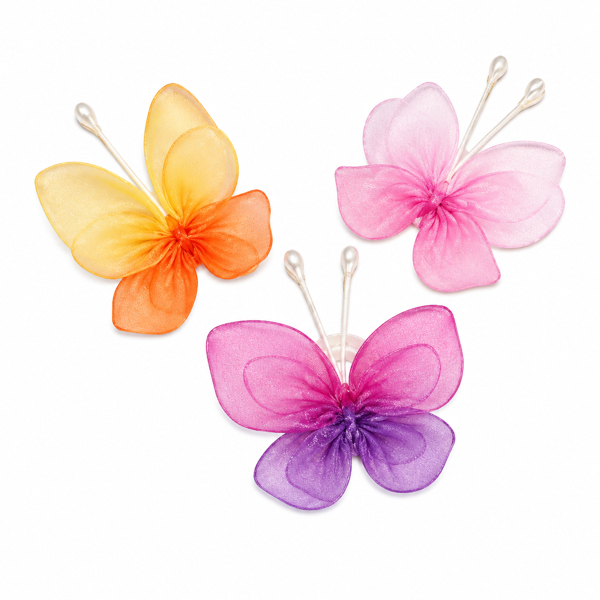 Dog Hair Accessories- Butterflies with Elastic Grooming Bands