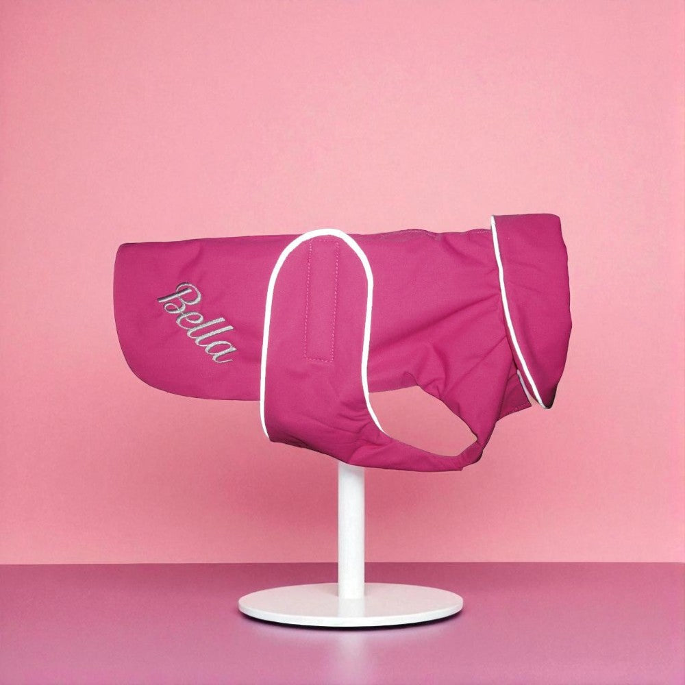 Dog Coat- Waterproof with Fleece Lining and Reflective Piping
