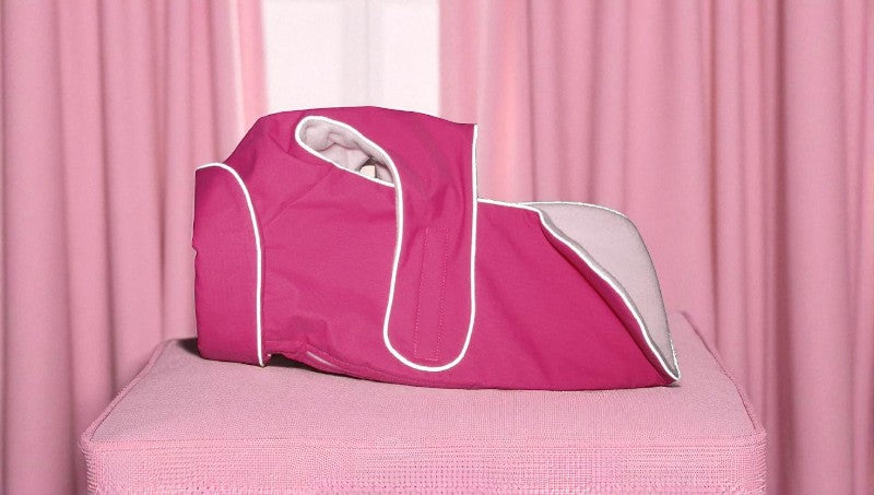 Dog Coat- Waterproof with Fleece Lining and Reflective Piping