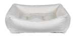 Load image into Gallery viewer, White Scoop shaped Dog Bed from Bowsers in 4 sizes for a brave dog owner
