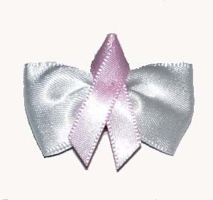 Dog Hair Bows- Breast Cancer Ribbon Bow - A Pet's World