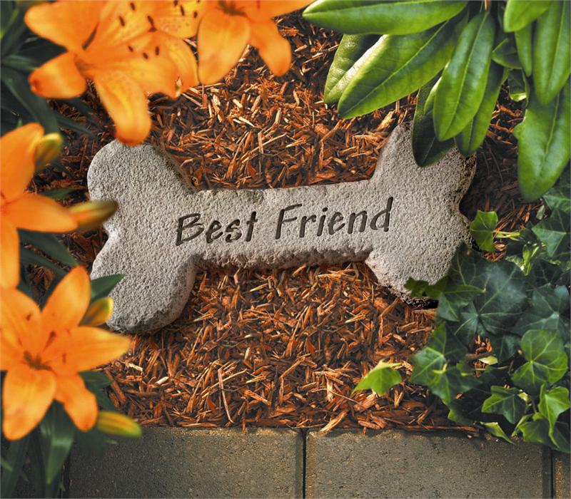 Pet Memorial-Best Friend Bone Memorial Stone - A Pet's World