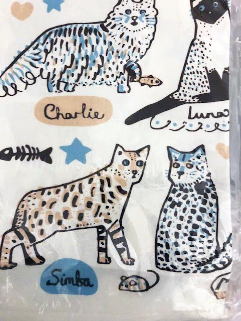Tea Towel in package Close up Cats with names