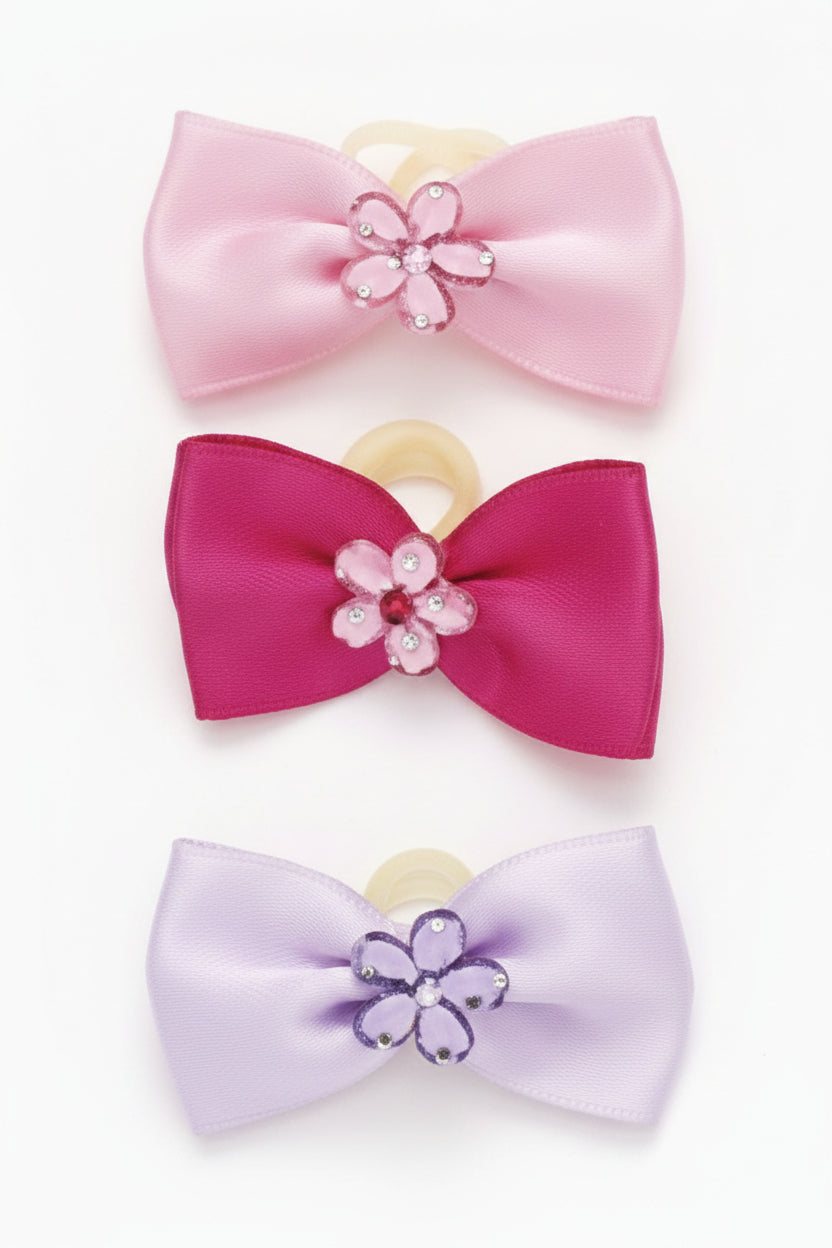 Dog Hair Bows- Crystal Flowers - A Pet's World