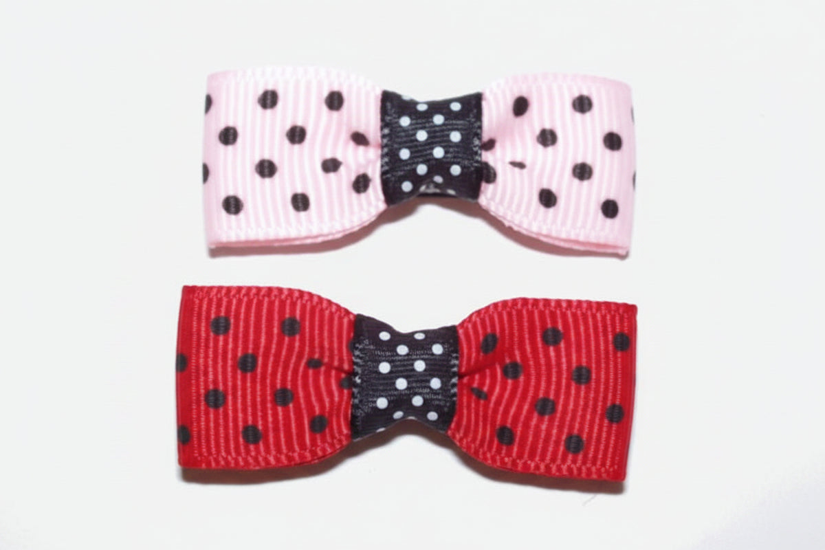 Dog Hair Bows-Double Dots - A Pet's World