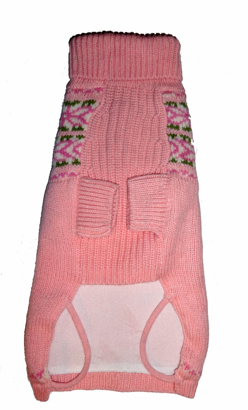 Dog Sweaters-Pink Fair Isle - A Pet's World