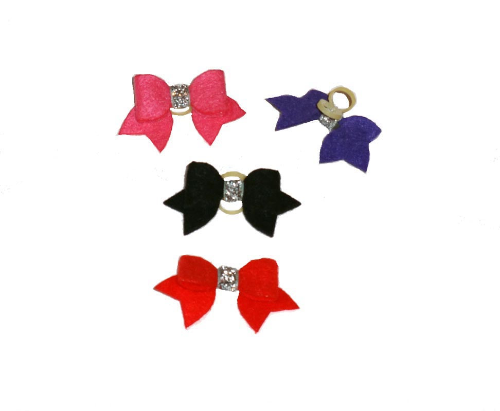 Balck View of Flet Bows with Tails and Elastics.