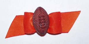 Dog Hair Accessory- Football Starched Orange Showbow - A Pet's World