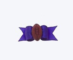 Dog Hair Bows-Starched Show Bows with Footballs - A Pet's World
