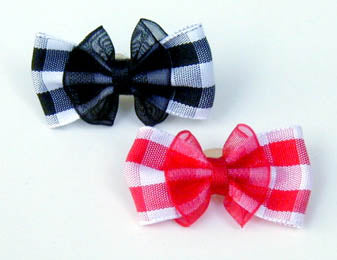 Dog Hair Bows - Gingham Organza - A Pet's World