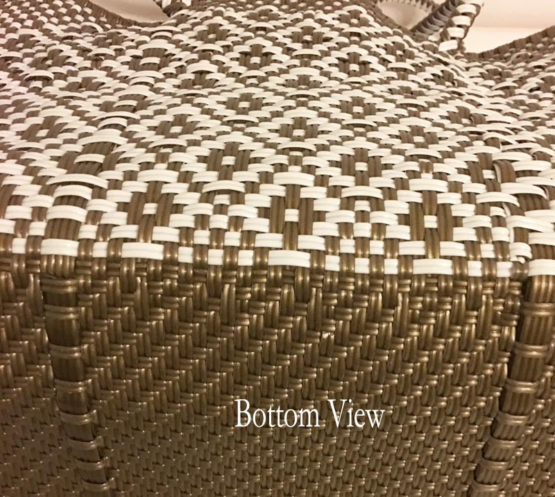 Dog Totes-Handwoven Light Weight Recycled Material-Khaki + White - A Pet's World