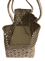 Load image into Gallery viewer, Dog Totes-Handwoven Light Weight Recycled Material-Khaki + White - A Pet&#39;s World
