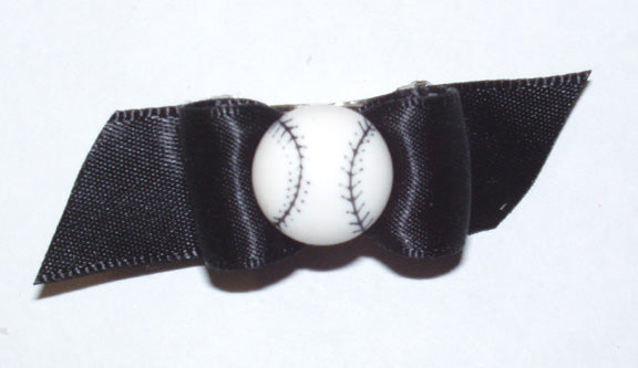 Dog Hair Accessories-Starched Show Bows with Baseball - A Pet's World
