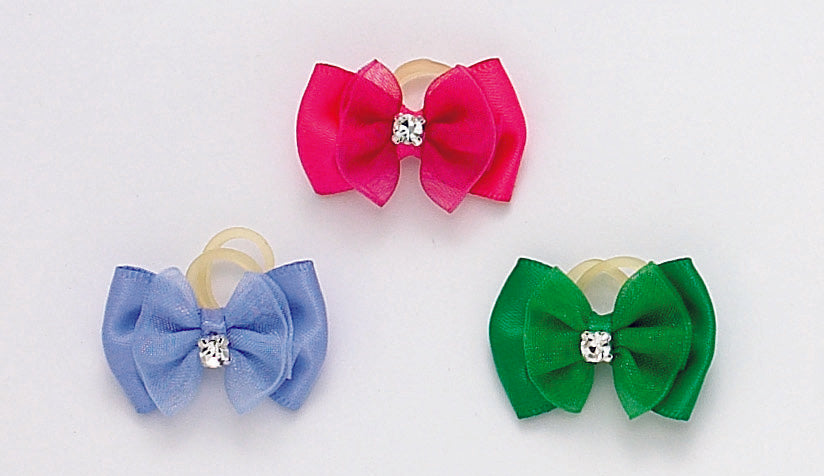 Dog Hair Bows-Satin Rhinestone Cotillion - A Pet's World