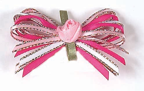 Dog Hair Bows-Tonal Pink Loops - A Pet's World
