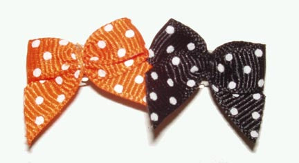 Dog Bow-Halloween Polka Dot Barrette - A Pet's World