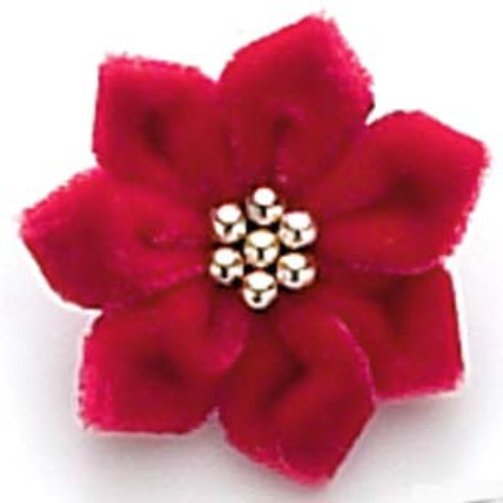 Dog Hair Flower-Poinsettia Flower with gold beads - A Pet's World