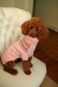 Dog Sweaters-Pink Fair Isle - A Pet's World