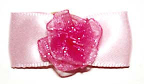 Dog Hair Bows-Pink Satin Organza Fluff - A Pet's World