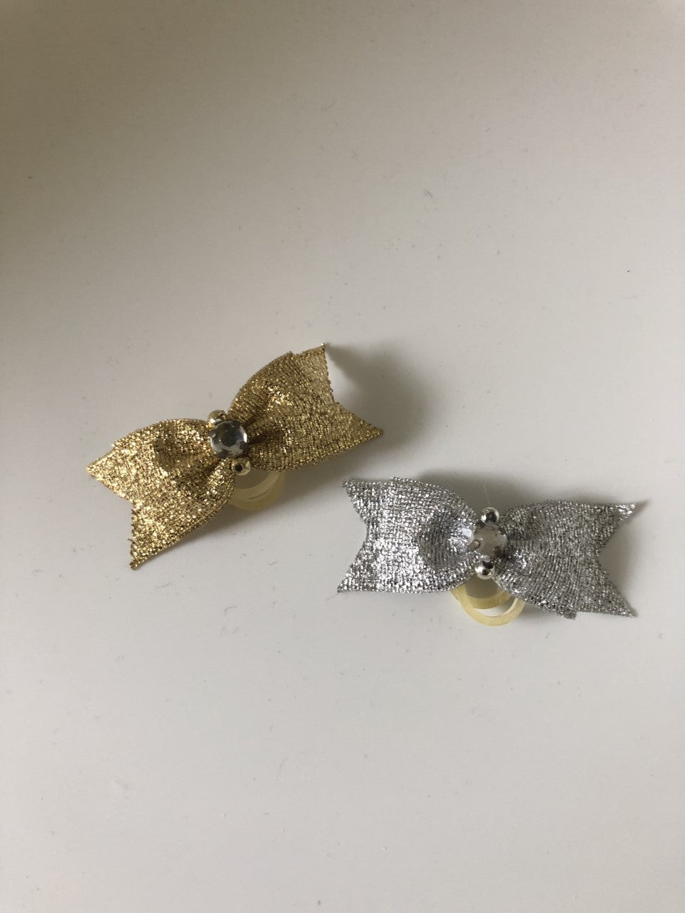 Dog Hair Bows- Metallic Rhinestone - A Pet's World