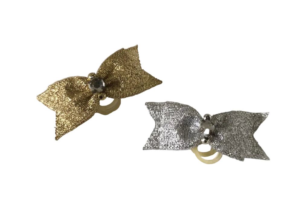 Dog Hair Bows- Metallic Rhinestone - A Pet's World