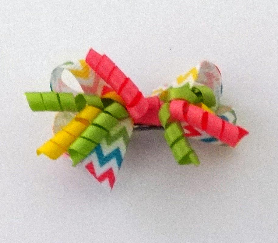 Dog Hair Accessories- Multi Mini Chevron Party Bow - A Pet's World
