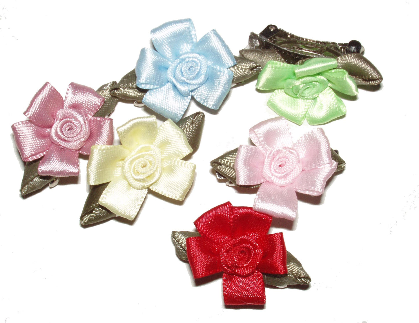 Dog Hair Flowers- Satin Petal Flower Barrettes - A Pet's World