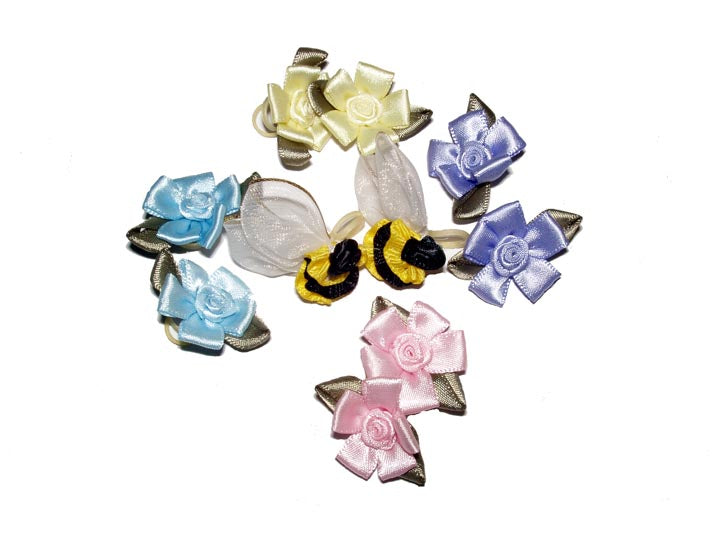 Dog Hair Flowers-Flowers and Bees 10 Piece Assortment - A Pet's World