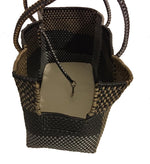 Load image into Gallery viewer, Dog Totes-Handwoven Light Weight Recycled Material-Bronze + Black Plaid - A Pet&#39;s World
