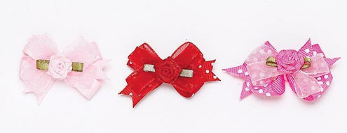 Dog Hair Bows- Polka Sheer Rosettes - A Pet's World