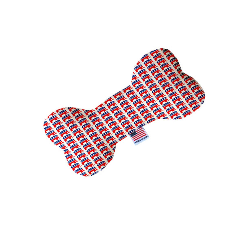 Republican Elephant Print on Dog Bone Squeaky Toy