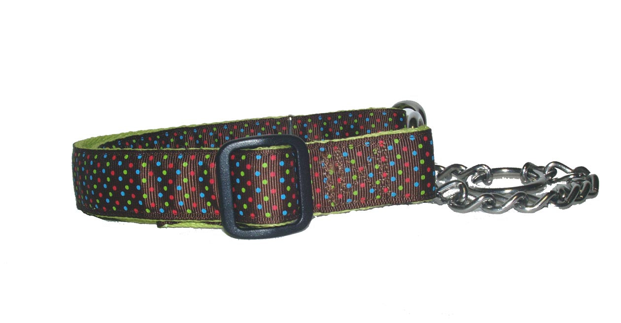 Chain Martingale Training Collar-Triple Dots - A Pet's World