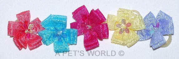 Dog Hair Flowers-Sequin Petal Flowers with Elastics - A Pet's World