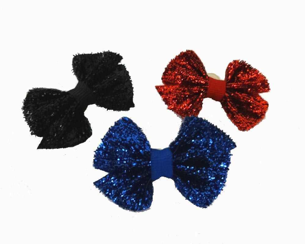 Dog Bows-Holiday Shimmer Bows with Elastics - A Pet's World