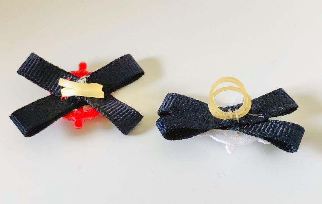 back view of ship's wheel with double elastics