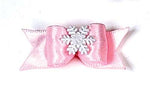 Load image into Gallery viewer, Dog Hair Bows-Snowflake Starched Show Bow Barrette - A Pet&#39;s World

