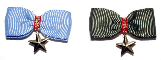 Dog Hair Bows - Military Star Charm Barrette - A Pet's World