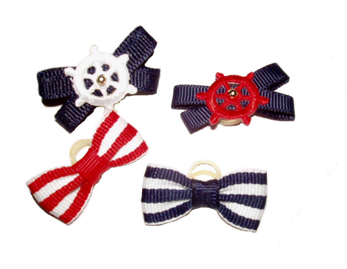 Dog Bows- 4 Summer Dog Hair Bows - A Pet's World