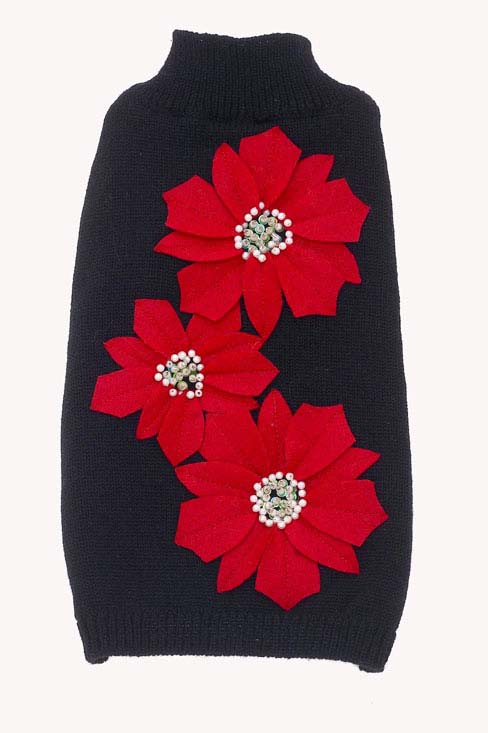 Dog Sweaters-Poinsettia Flowers - A Pet's World