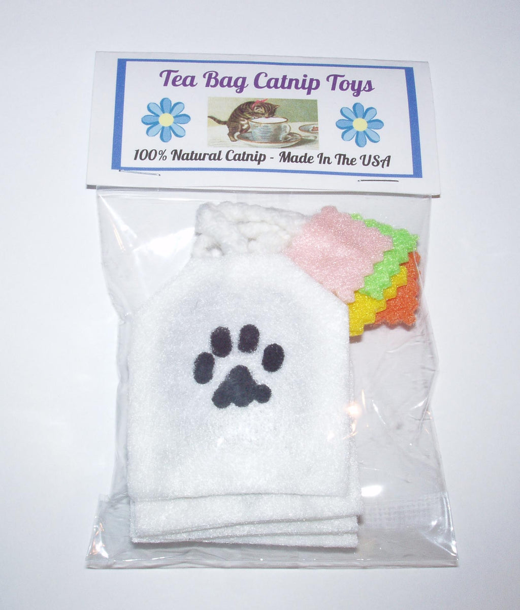 Cat Toys- 4 Tea Bags with Natural Catnip -USA Made - A Pet's World