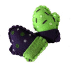 Load image into Gallery viewer, another  view tiny mismatched  mitten catnip toy
