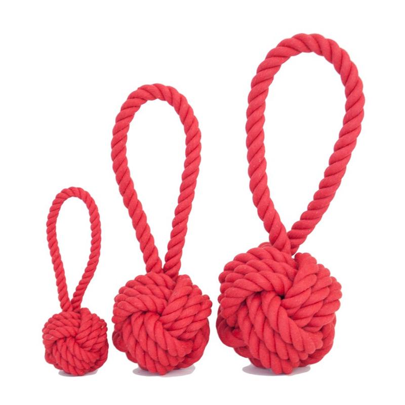 Dog Toys-Red Tug and Toss Rope Toys - A Pet's World