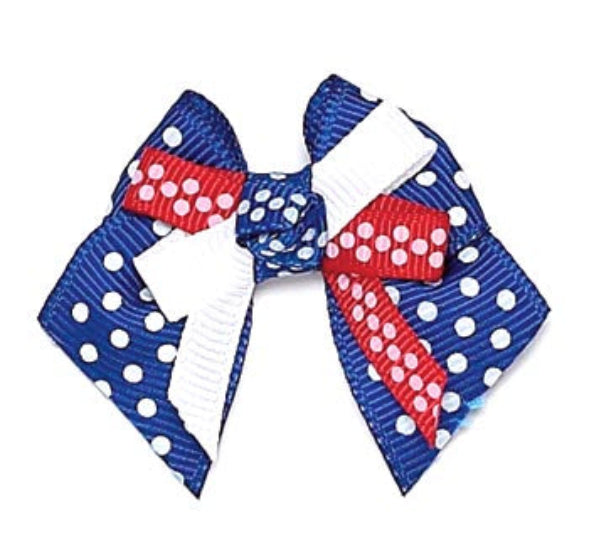 Dog Hair Bows-Patriotic Knot Bow - A Pet's World