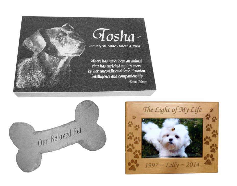 Memorial Stones, grave markers, gifts and other items to remember cherished pets who have passed on to Rainbow Bridge. 