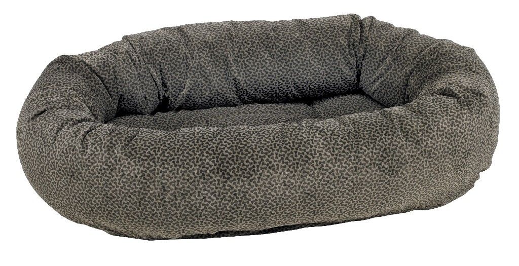 subtle dog bone pattern in donut bed microvelvet by Bowsers