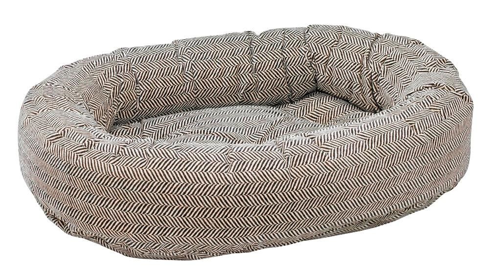 Classic Herringbone pattern in Bowsers Donut Shaped Pet Bed Nest