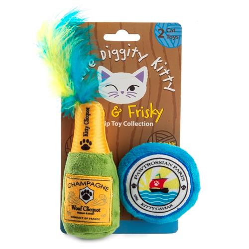 Kitty cliquot Champagne and Pawtrossian Kitty Caviar  Parody toys form Haute Diggity Dog. 