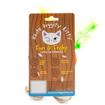 Load image into Gallery viewer, Back view of Haute Diggity Dog and Kitty card for the Kitty Cocktails cat toy.
