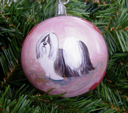 Ornament-Hand Painted Glass-Shih-Tzu
